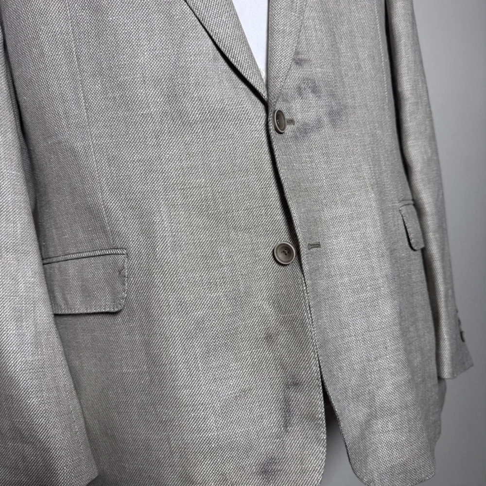 Joseph Abboud Heritage Blazer Mens 48L Gray Linen Wool‎ Blend (damaged)